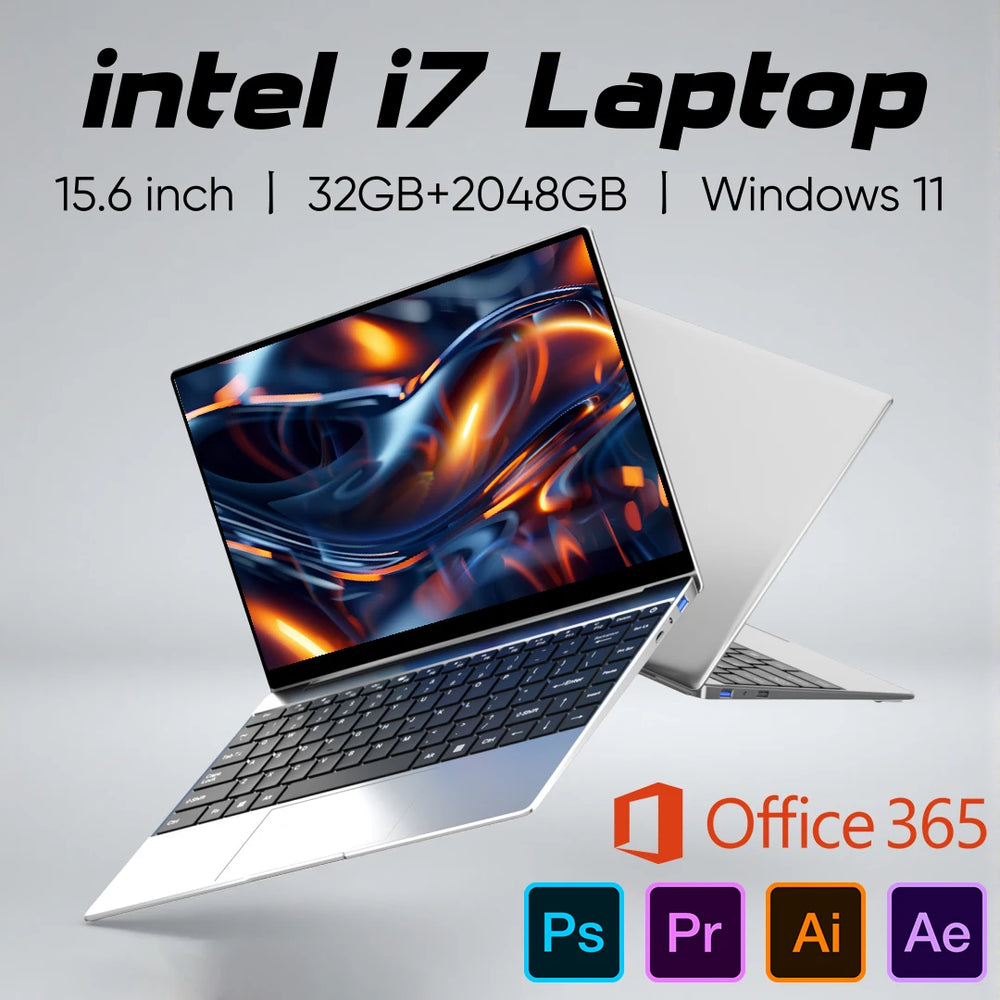 Yepo 15.6" Ultra-Slim Laptop - Intel i7-8650U, 32GB RAM, 2TB SSD, Win11 Pro