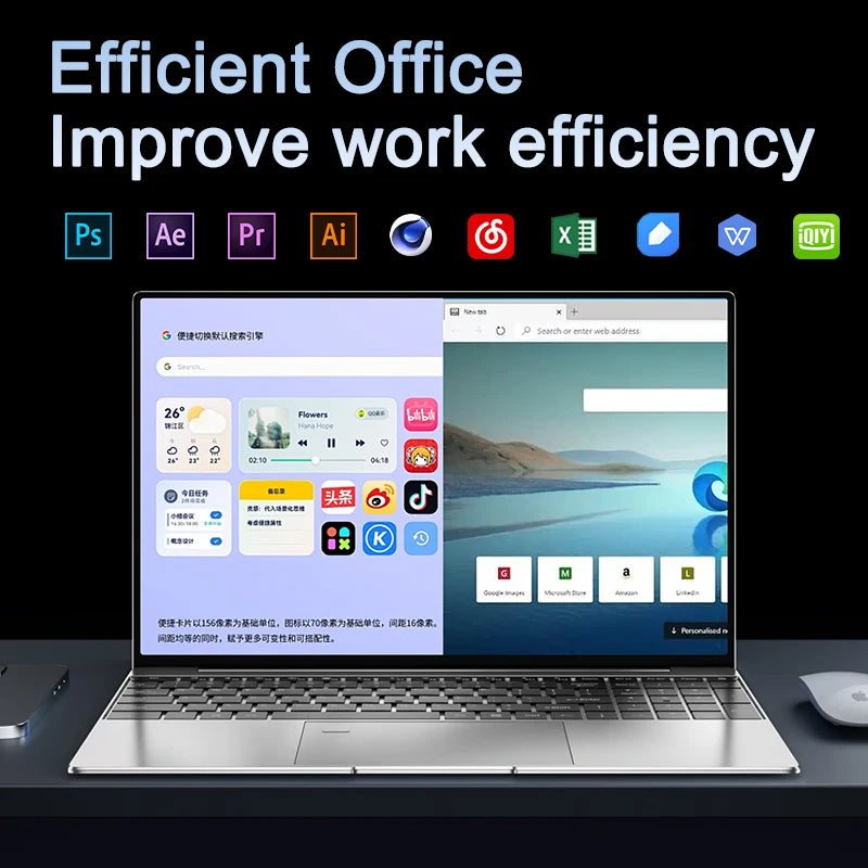 Yepo 15.6" Ultra-Slim Laptop - Intel i7-8650U, 32GB RAM, 2TB SSD, Win11 Pro