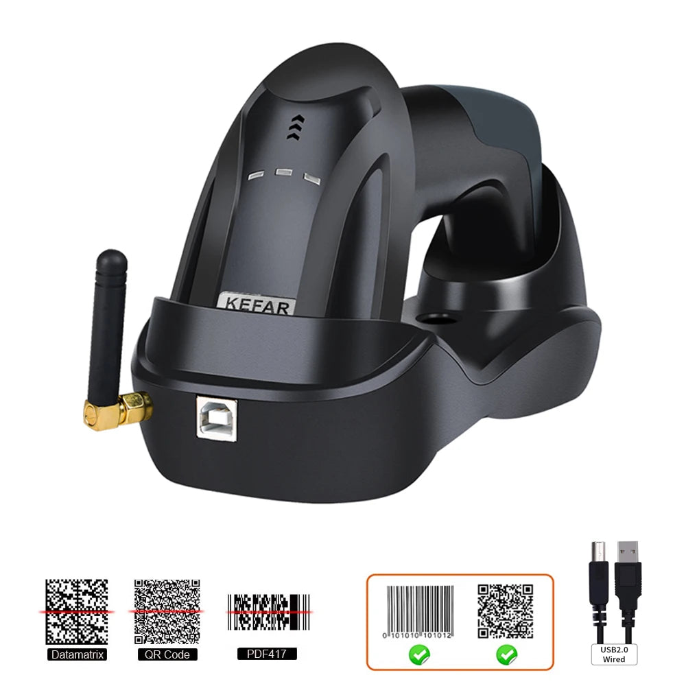 HONOURWOLF L8BL / S8 2D Barcode Scanner - Bluetooth, 2.4G and USB