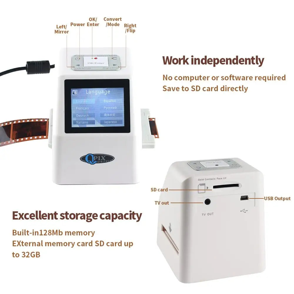FS610 35mm Film Scanner - 22MP Negative and Slide Converter