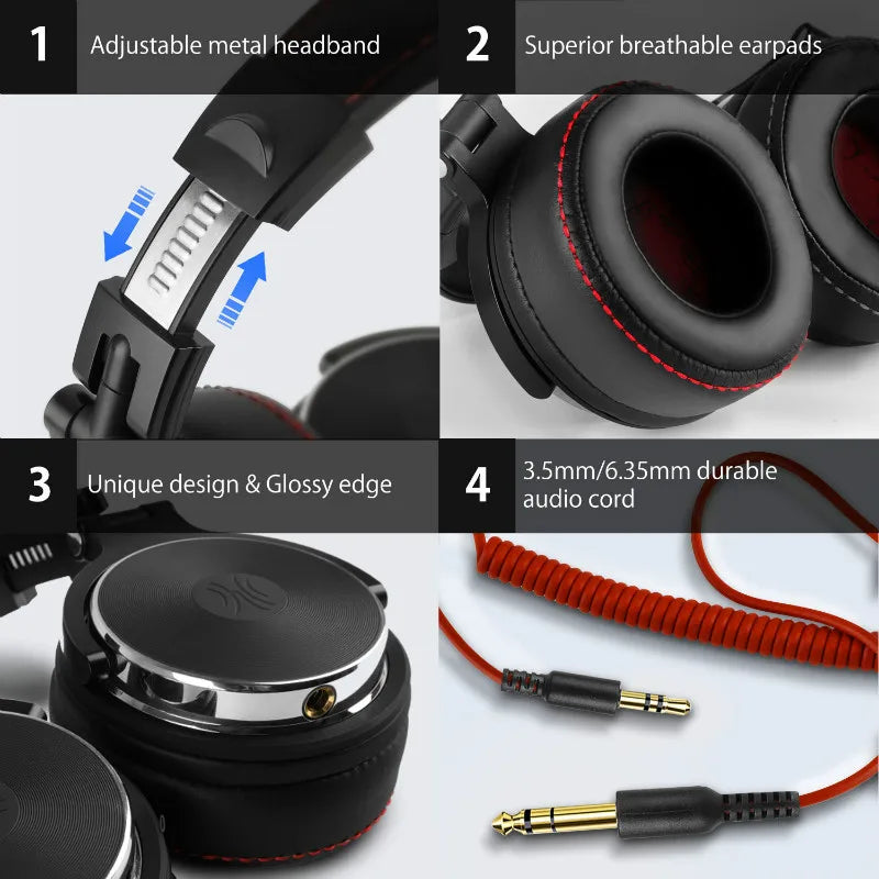 Oneodio Studio Pro 10/30/50 Wired DJ Headphones - 50mm, Hi-Res, CE/RoHS
