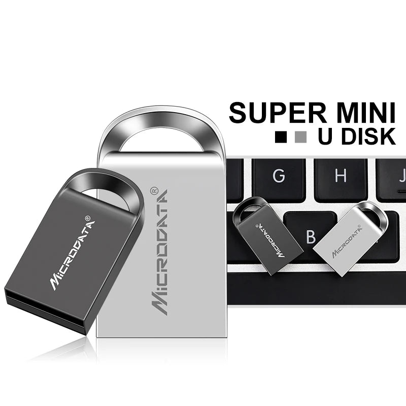 MicroDrive Mini Metal USB 2.0 Flash Drive - 1GB to 128GB Custom Logo