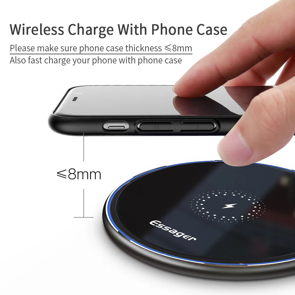 Essager 15W Qi Magnetic Wireless Charger Pad - iPhone, Samsung & Xiaomi