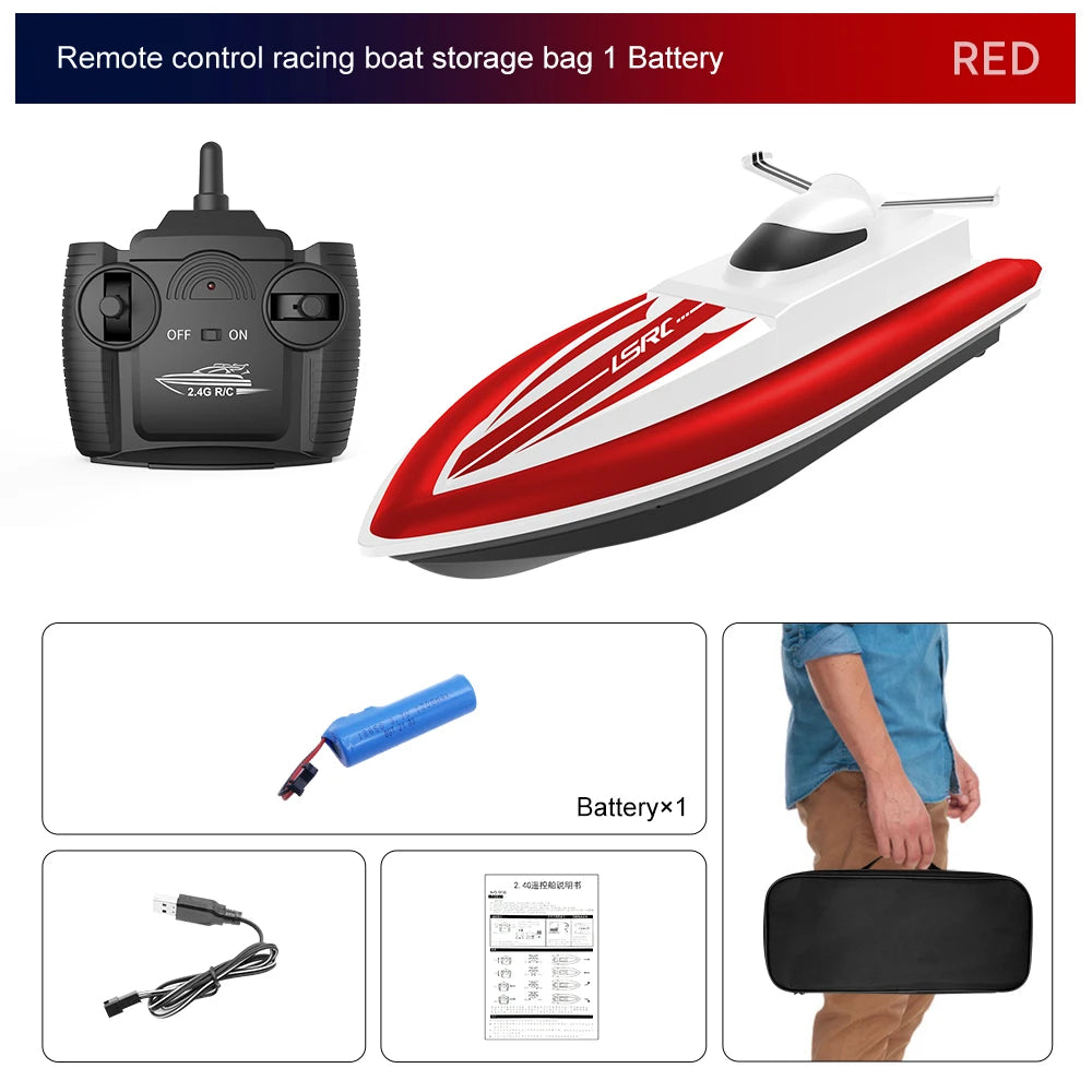 LSRC-B8 Waterproof RC Racing Boat - 2.4G High-Speed Speedboat