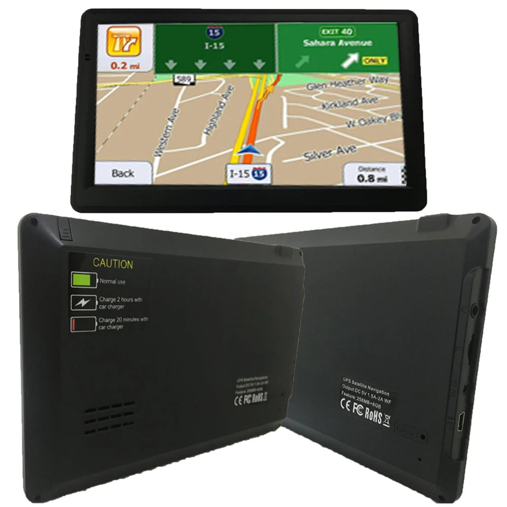 KMDRIVE 7-Inch HD Car GPS Sat Nav - 256MB/8GB, FM Transmitter, MP3/MP4