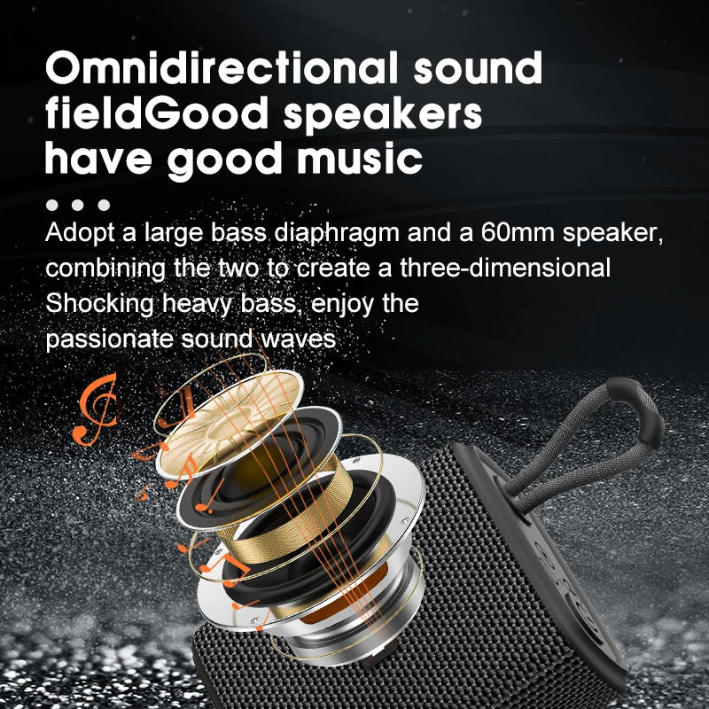 Rockmia EBS-300 5W Mini Bluetooth Speaker - IPX6, TF Card, 600mAh