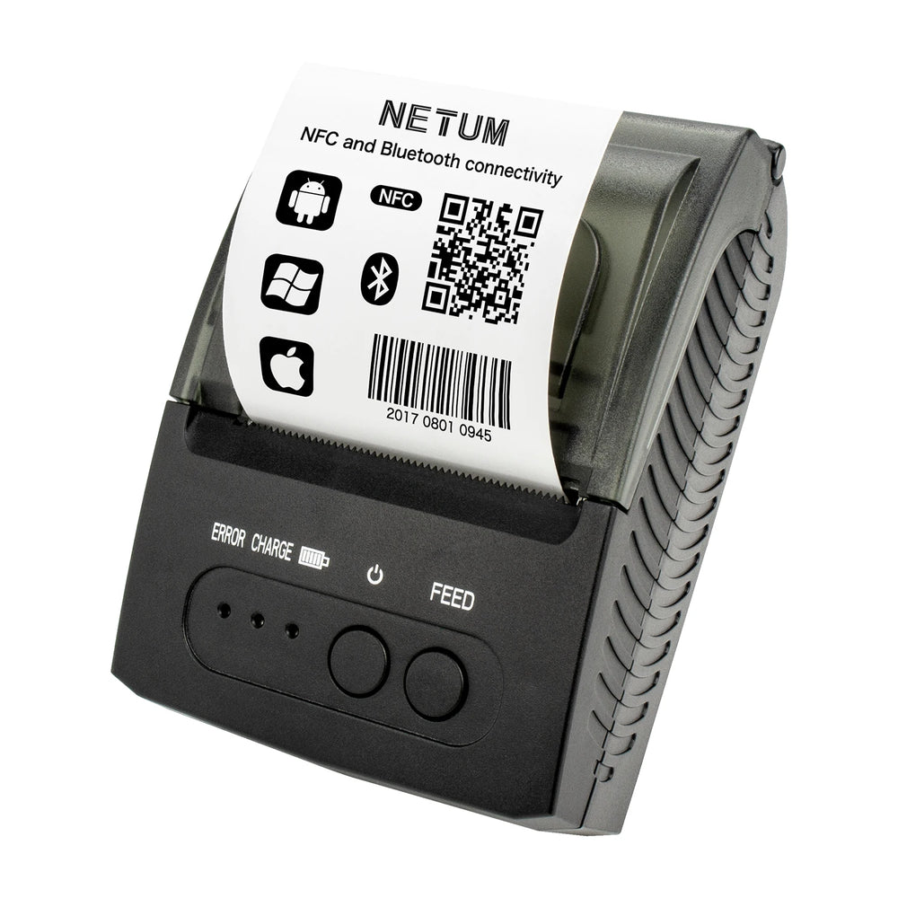 NETUM NT-1809 58mm Portable Bluetooth Thermal Printer - POS Ready