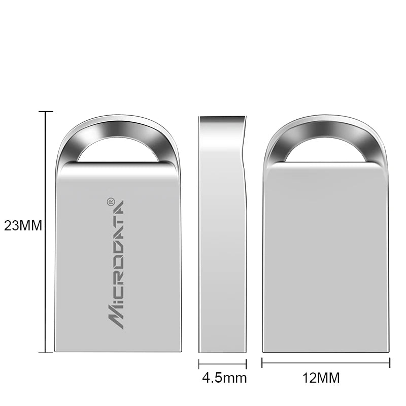MicroDrive Mini Metal USB 2.0 Flash Drive - 1GB to 128GB Custom Logo