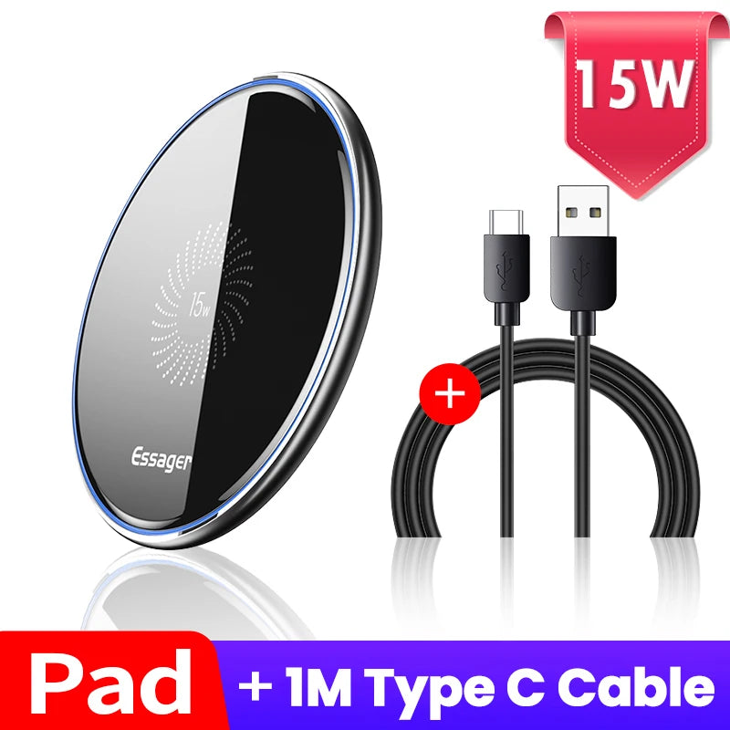 Essager 15W Qi Magnetic Wireless Charger Pad - iPhone, Samsung & Xiaomi