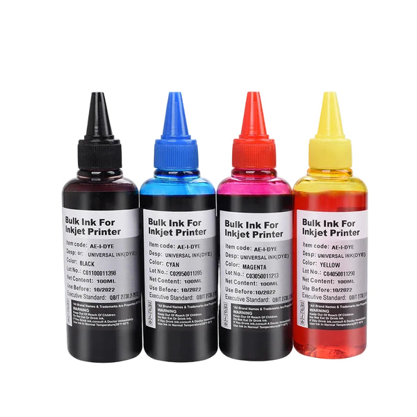Aomya 100ml Universal Dye Refill Ink Set - Canon, HP, Epson, Brother CISS
