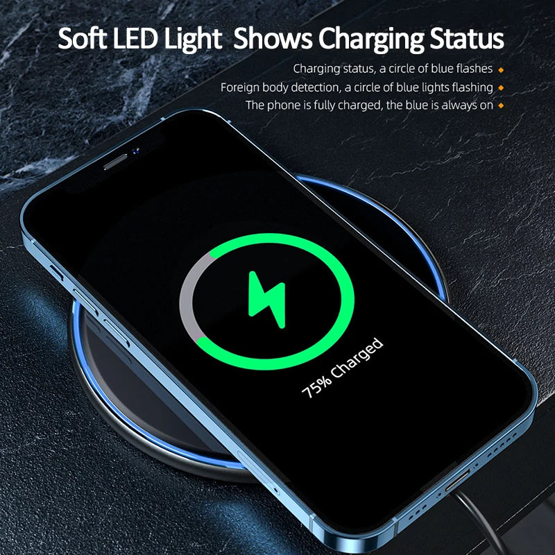 Essager 15W Qi Magnetic Wireless Charger Pad - iPhone, Samsung & Xiaomi