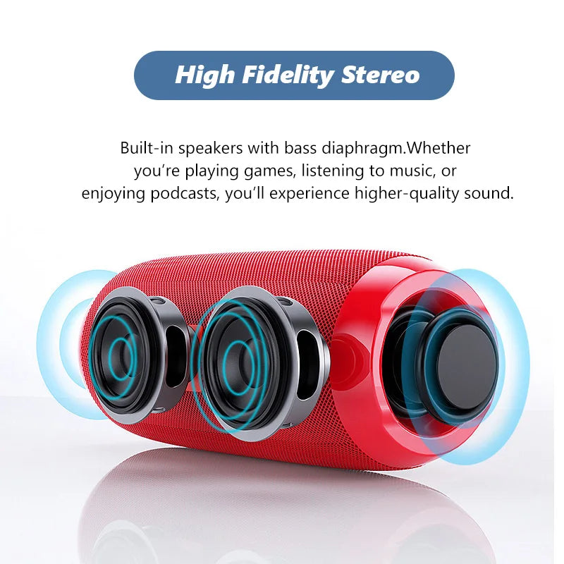 TG117 Waterproof Bluetooth Speaker - FM, TF Card and AUX Playback