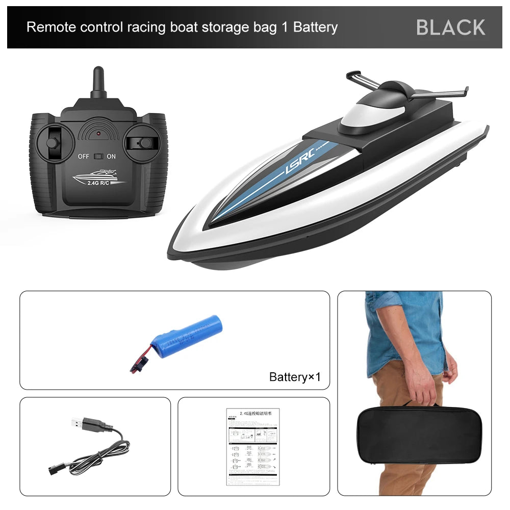 LSRC-B8 Waterproof RC Racing Boat - 2.4G High-Speed Speedboat