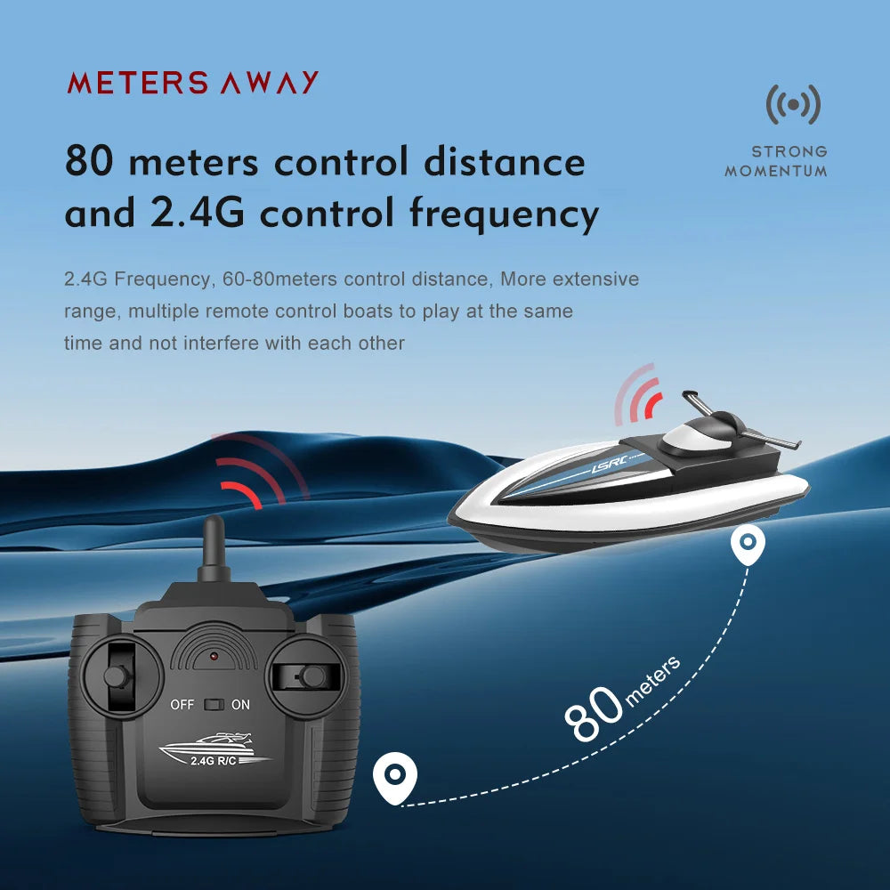 LSRC-B8 Waterproof RC Racing Boat - 2.4G High-Speed Speedboat