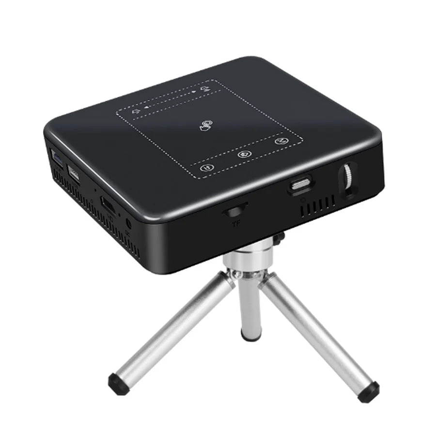 WZATCO D13 4K Smart Pico Projector - DLP, WiFi and Built-In Battery