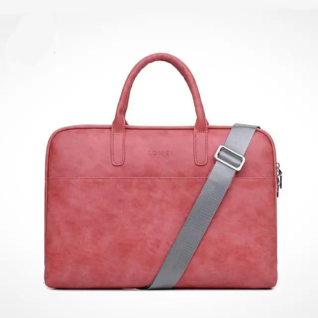 Jofoocow PU Leather Laptop Briefcase 13-15 Inch - Waterproof Scratch-Resistant