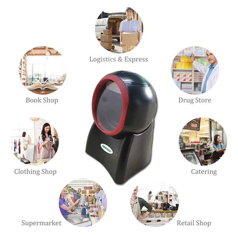 HBA-4010E Omnidirectional 2D Barcode Scanner - Desktop Auto-Sense USB