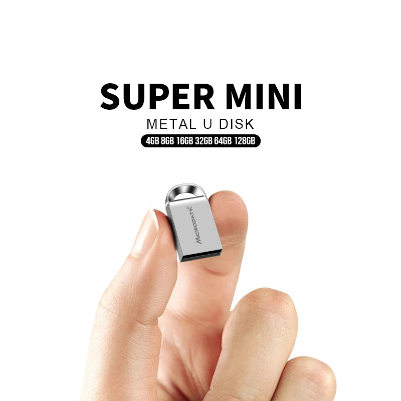 MicroDrive Mini Metal USB 2.0 Flash Drive - 1GB to 128GB Custom Logo