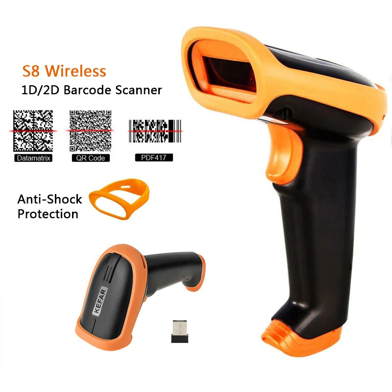 HONOURWOLF L8BL / S8 2D Barcode Scanner - Bluetooth, 2.4G and USB