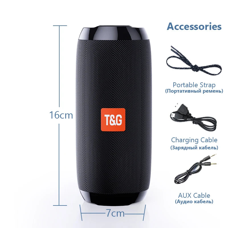 TG117 Waterproof Bluetooth Speaker - FM, TF Card and AUX Playback
