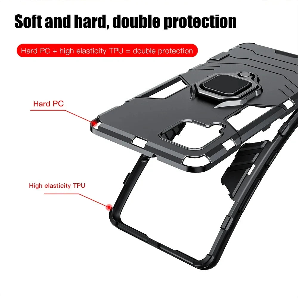 Amour Brave Shockproof Samsung Galaxy A-Series Case - Ring Stand, Transparent