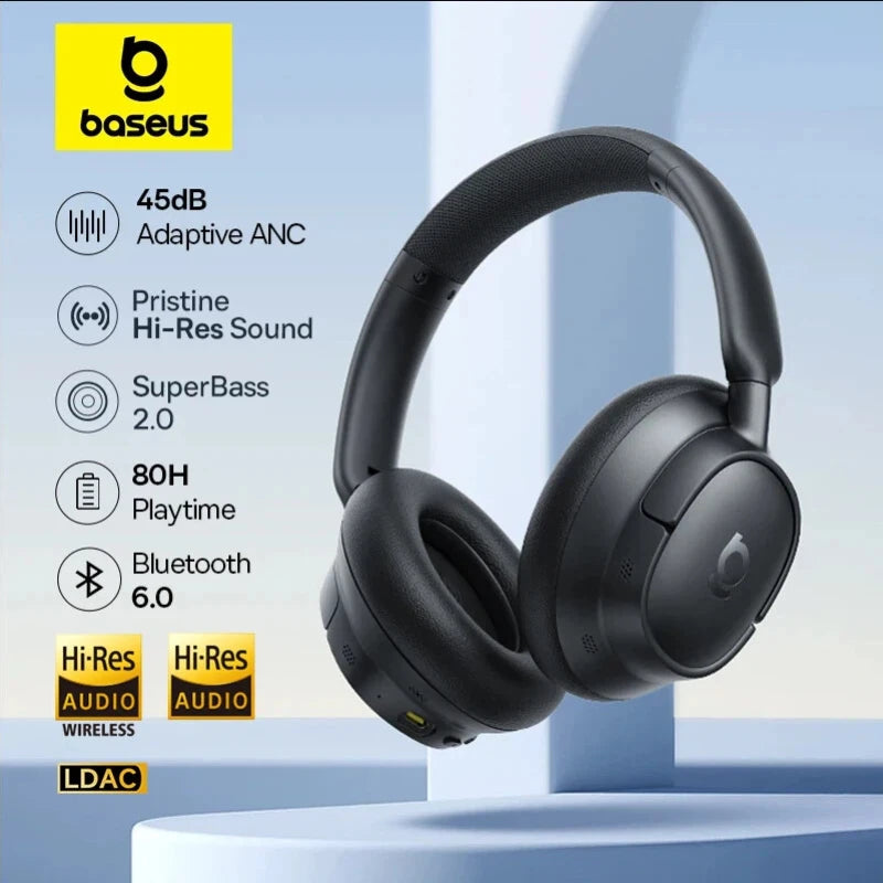 Baseus EH10 NC ANC Headphones - 45dB, LDAC, Bluetooth 6.0, 80 Hours
