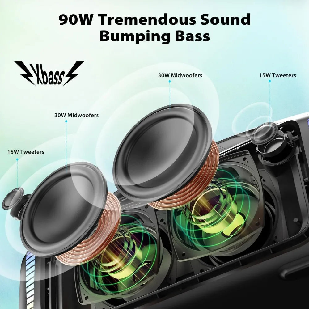 StormBox Blast 90W Bluetooth Speaker - XBass IPX7 Waterproof & LED