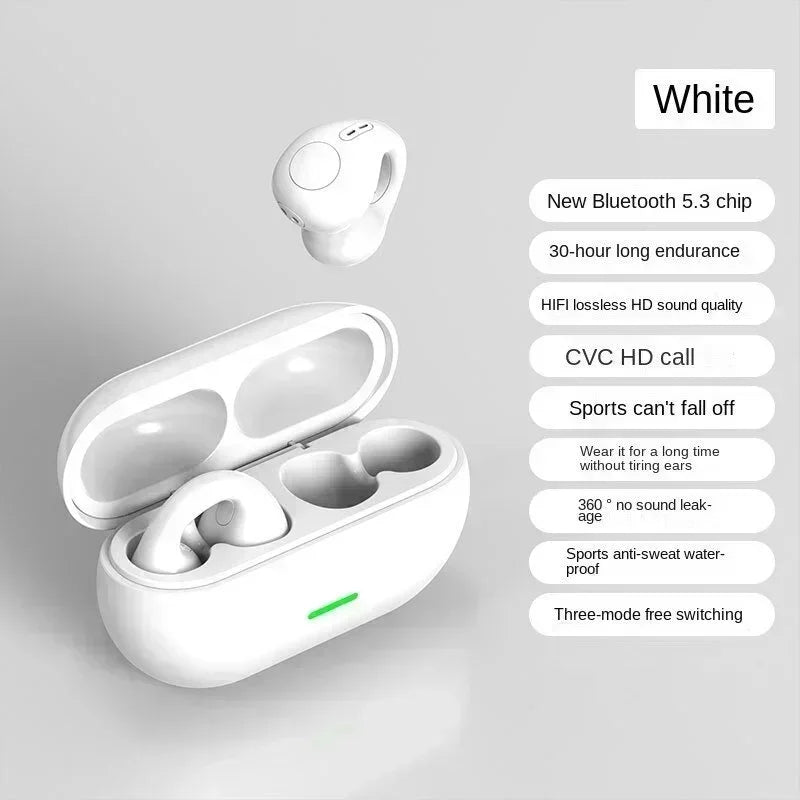T75 Bone Conduction Bluetooth 5.3 Headphones - 20mm Driver, 400mAh Case
