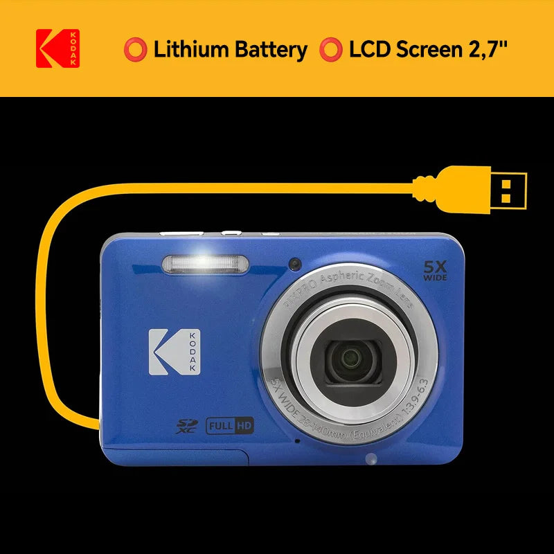 Kodak PIXPRO FZ55 16MP Compact Camera - 5X Zoom, 1080P & 32GB SD Kit