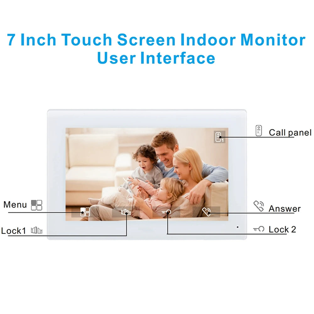 7-Inch Wired Video Intercom System - CMOS Colour Doorbell & HDMI Monitor