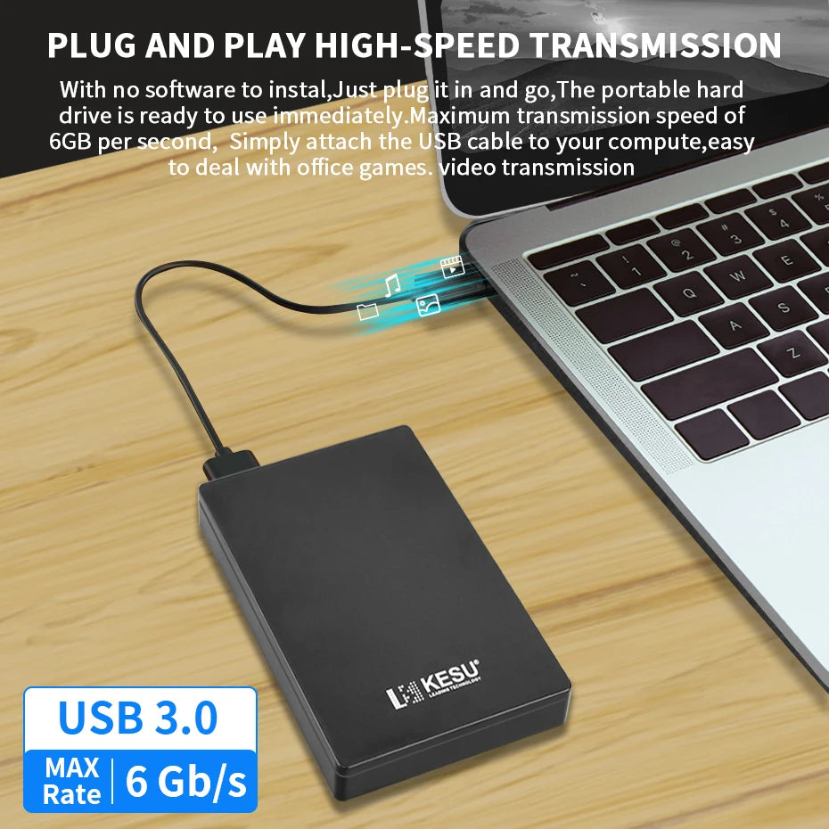 KESU 2.5-Inch Portable External HDD - USB 3.0, PS4 Compatible, 500GB-2TB