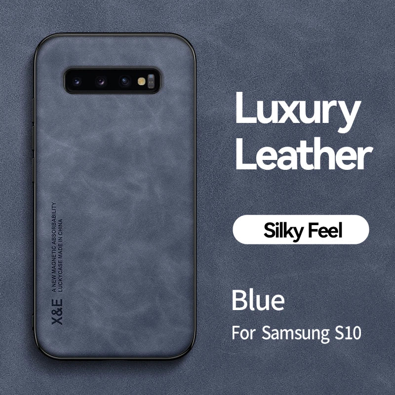Peaktop Magnetic Leather Car Holder Case - Samsung S8-S10+, Note 8-10