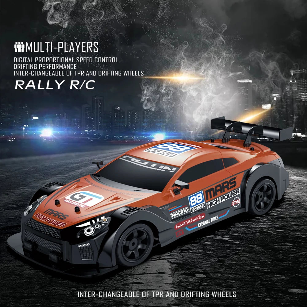 LKCOMO 4WD RC Drift Car - 2.4G, Metal ABS AE86, Light & Spray Effects