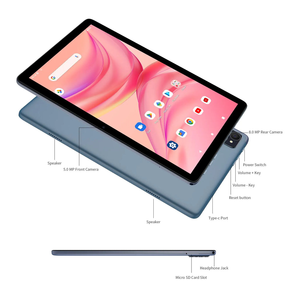 VASOUN Android 14 Tablet - 12GB RAM, 128GB, Dual SIM 4G, 5G WiFi & GPS
