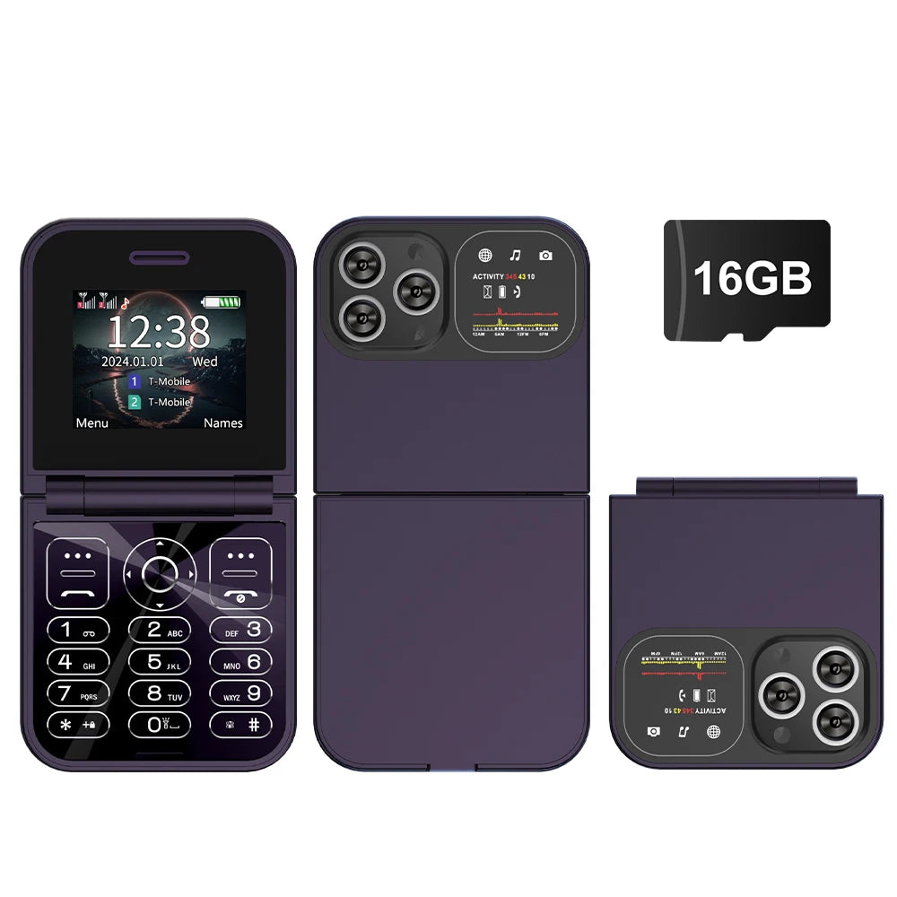SERVO F15 Mini 2G Flip Phone - 2.0-Inch, Dual SIM, Magic Voice, Type-C