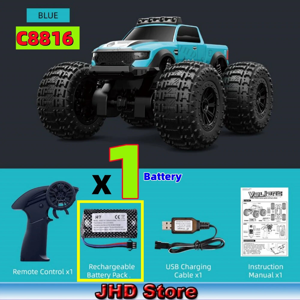 JJRC C8816 Amphibious 4WD RC Monster Truck - LED Off-Road Climber