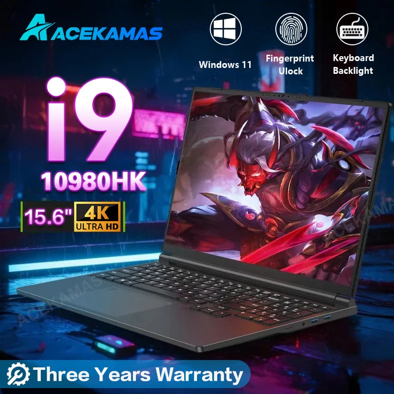 Erilles 15.6" Gaming Laptop - Intel i9-10980HK, 16GB DDR4, 1TB SSD, Win11