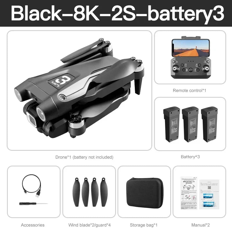 Lenovo Z908 Pro Max 8K GPS Drone - Optical Flow, 3-Side Obstacle Avoidance