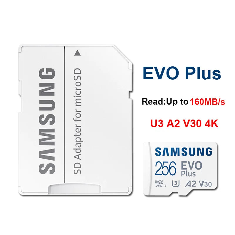 Samsung EVO Plus/PRO Plus/PRO Ultimate microSD - Class 10 A2 U3 4K UHD