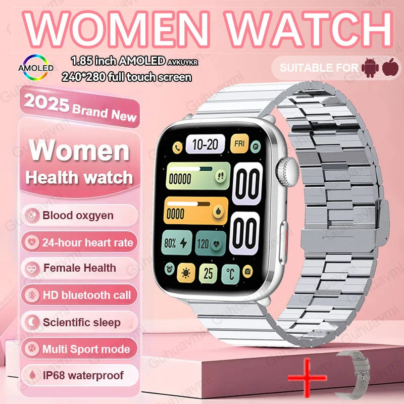 2025 AI Diagnosis Smartwatch - HRV+PPG, IP68, NFC, 100+ Sports & HD BT Call