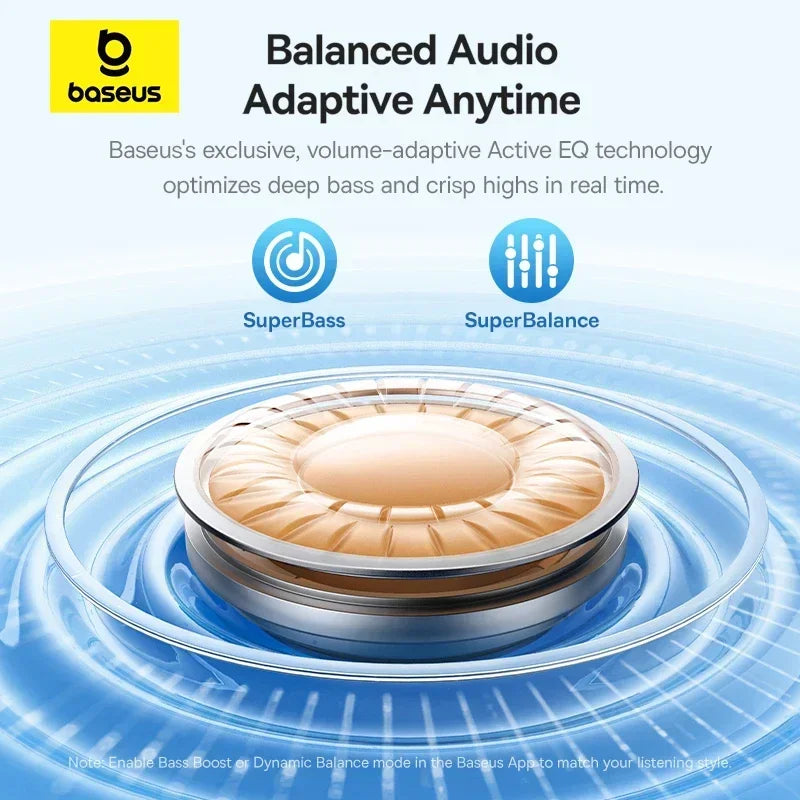 Baseus EP10 Pro ANC Earbuds - 50dB, LDAC, BT 6.0, 6 Mic, IP55, 55H