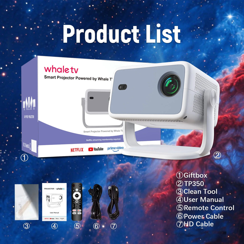 Velec TP350 NTV Smart Projector - Native 1080P, 650ANSI, Android 13