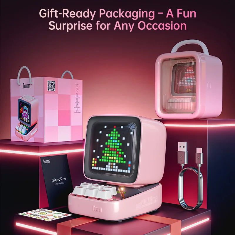 Divoom Ditoo-Pro Pixel Art Bluetooth Speaker - 5000mAh, DIY LED & Clock