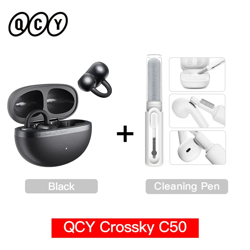 QCY Crossky C50 Open-Ear Bluetooth 6.0 Earbuds - 4 Mic AI, 10.8mm, 35H