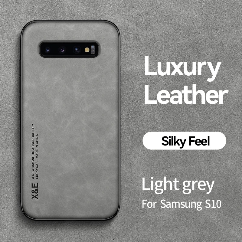 Peaktop Magnetic Leather Car Holder Case - Samsung S8-S10+, Note 8-10