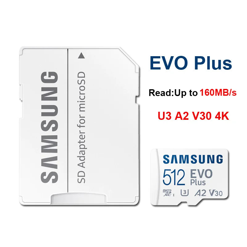Samsung EVO Plus/PRO Plus/PRO Ultimate microSD - Class 10 A2 U3 4K UHD