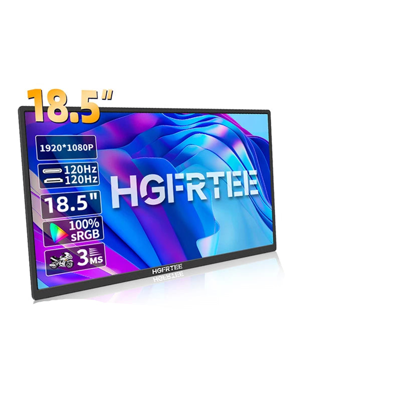 HGFRTEE 18.5-Inch 120Hz Portable Monitor - 100% RGB, ADS-IPS, HDR10