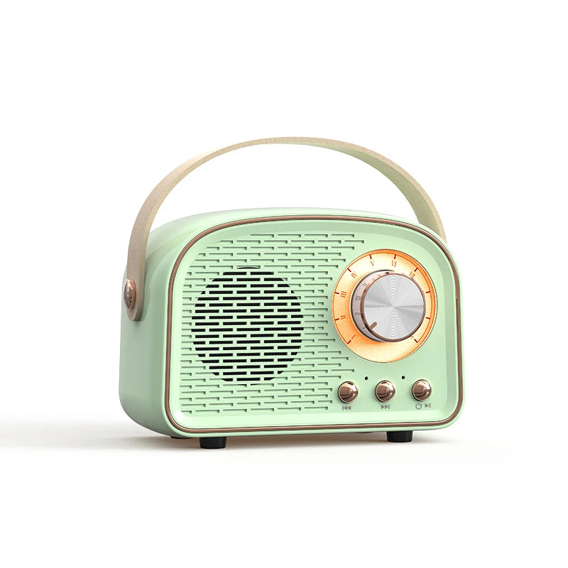 DW21 Retro Mini Bluetooth Speaker - Portable Music Player with FM