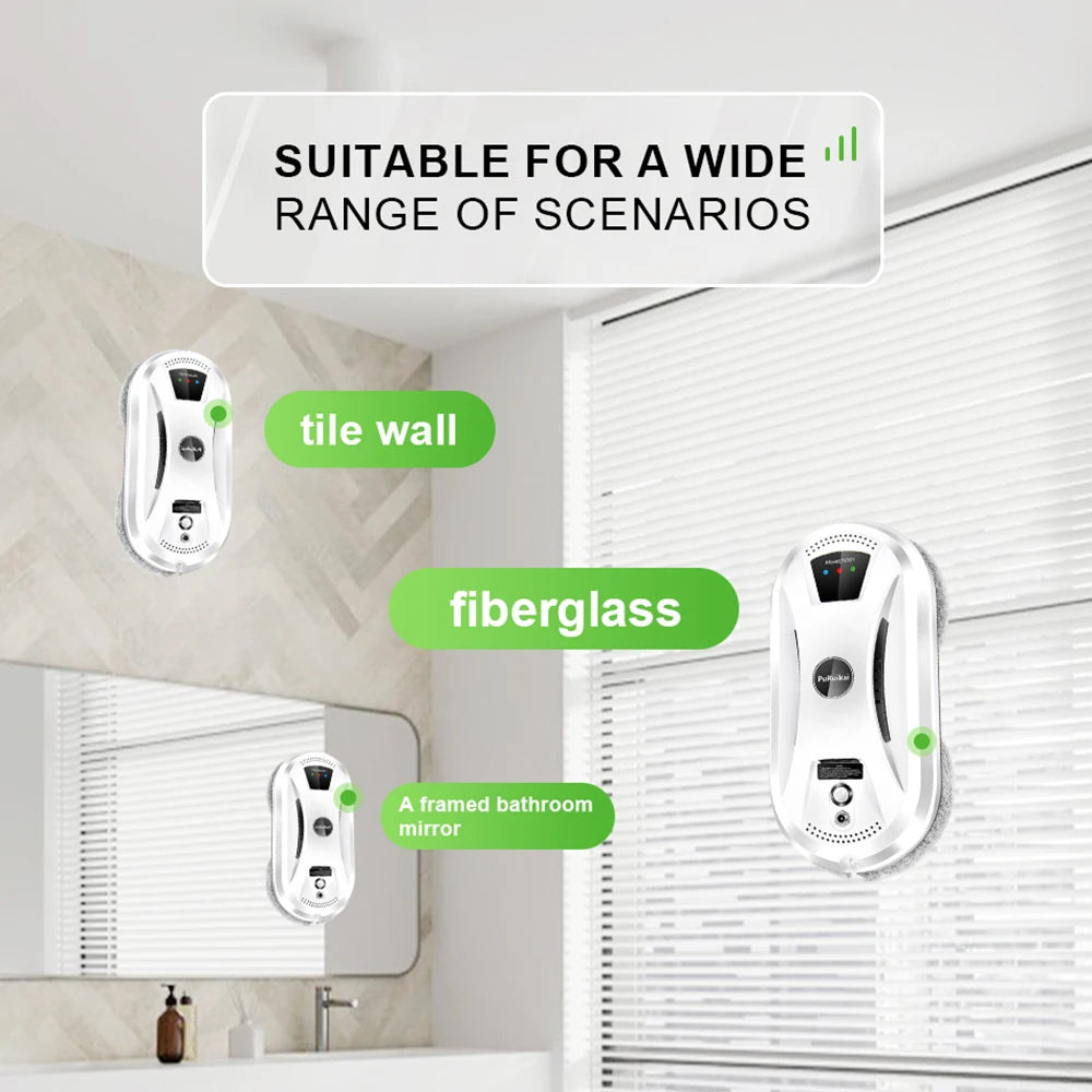 PuRuiKai N361 Window Cleaning Robot - High Suction, Anti-Fall & Remote