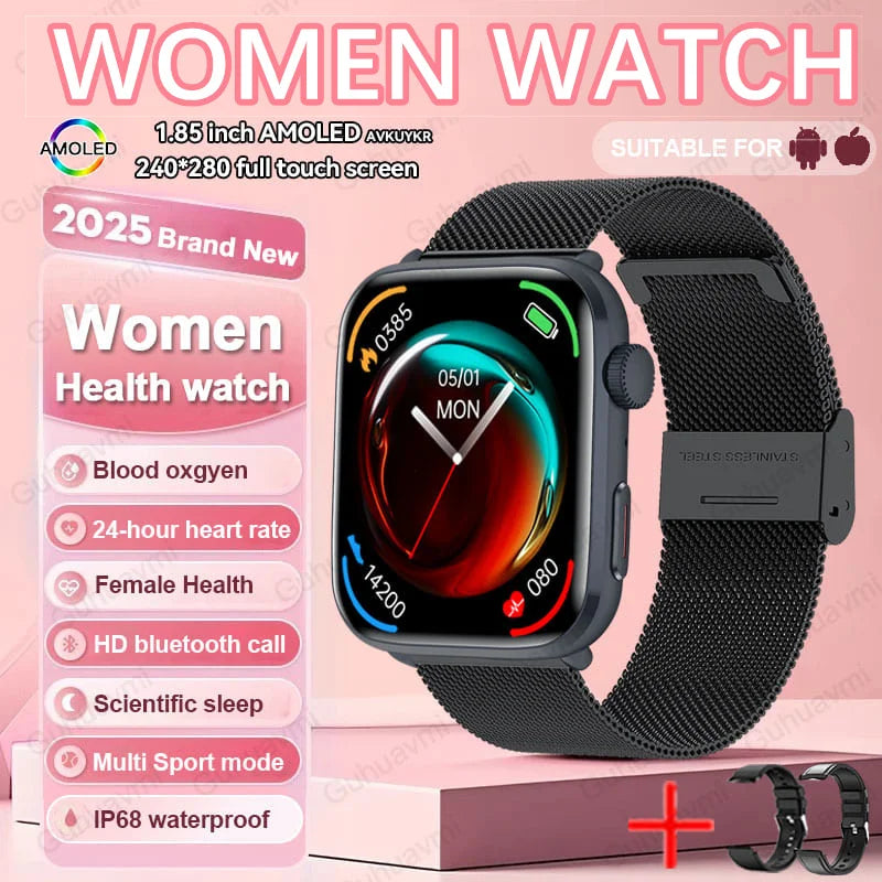 2025 AI Diagnosis Smartwatch - HRV+PPG, IP68, NFC, 100+ Sports & HD BT Call